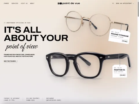 Point de vue - Optician website