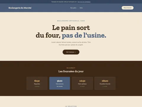 Boulangerie du Marché - Template boulangerie