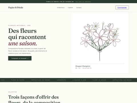 Papier & Pétale - Template fleuriste
