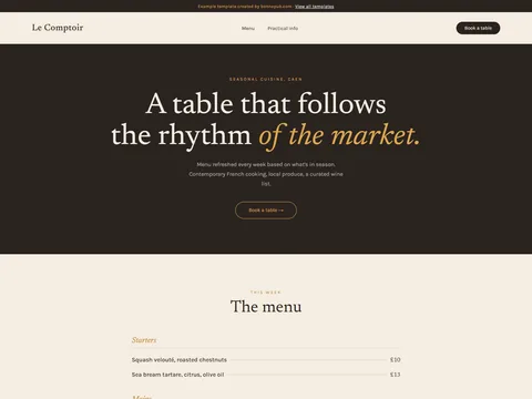 Le Comptoir - Restaurant template